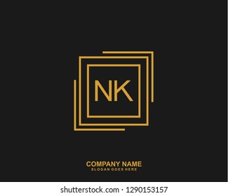 NK Initial letter geometric logo vector