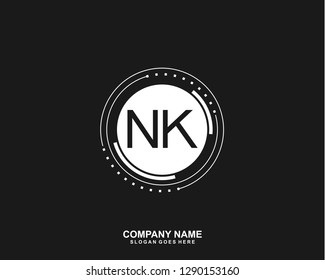 NK Initial letter geometric logo vector