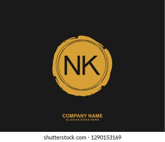 NK Initial letter geometric logo vector