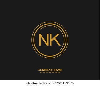 NK Initial letter geometric logo vector