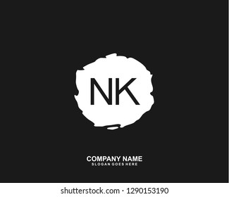 NK Initial letter geometric logo vector
