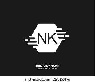 NK Initial letter geometric logo vector