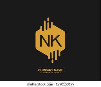 NK Initial letter geometric logo vector