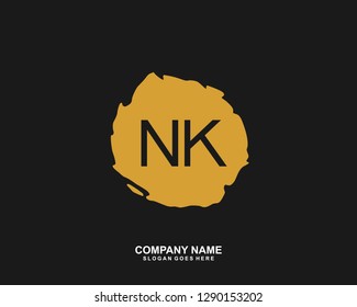 NK Initial letter geometric logo vector