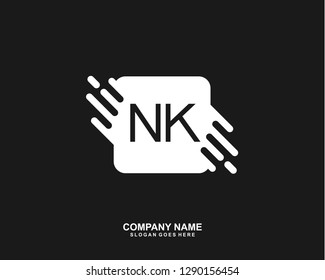 NK Initial letter geometric logo vector
