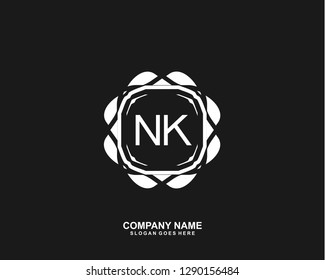 NK Initial letter geometric logo vector