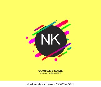 NK Initial letter geometric logo vector