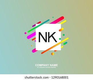 NK Initial letter geometric logo vector
