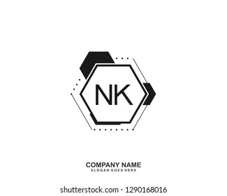NK Initial letter geometric logo vector
