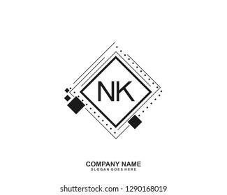 NK Initial letter geometric logo vector