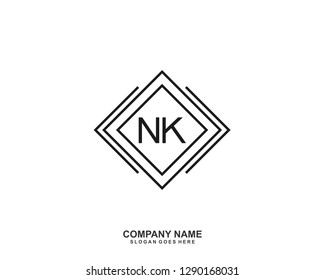 NK Initial letter geometric logo vector