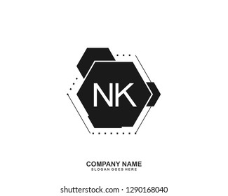NK Initial letter geometric logo vector