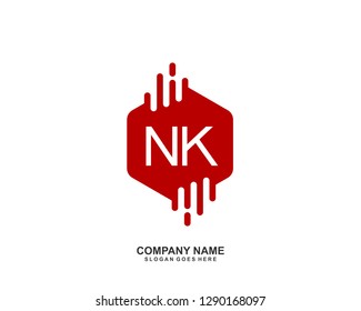NK Initial letter geometric logo vector