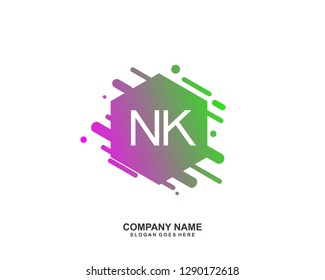 NK Initial letter geometric logo vector