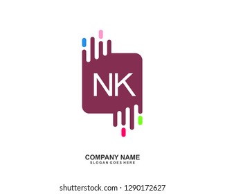 NK Initial letter geometric logo vector