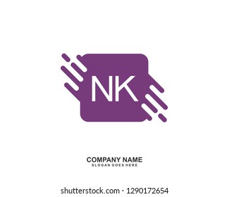 NK Initial letter geometric logo vector