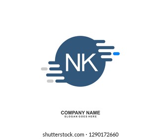 NK Initial letter geometric logo vector