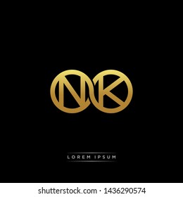 NK initial letter linked circle capital monogram logo modern template