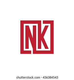 NK initial letters looping linked square logo red
