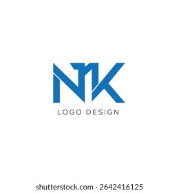 NK initial logo design icon font