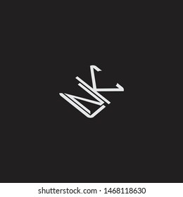 NK Initial Logo letters with rotate squere template