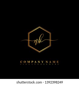 NK Initial luxury handwriting logo vector