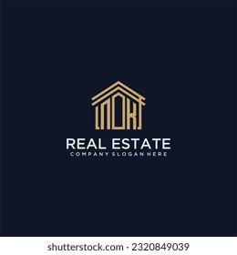 NK initial monogram logo for real estate design