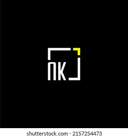 NK initial monogram logo with square style design