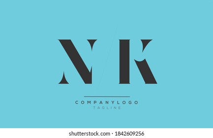 NK initials monogram letter text alphabet logo design