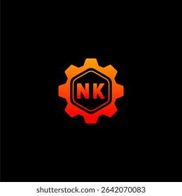NK Initials Tech Logo Vector Art Icons and Graphics
