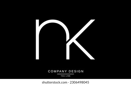 NK, KN, Abstract Letters Logo Monogram