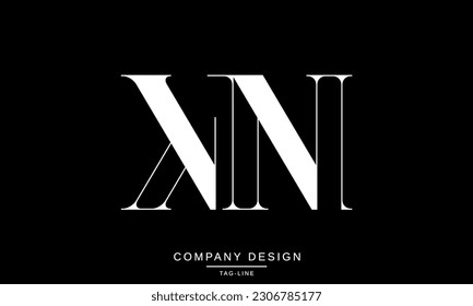 Monograma con el logotipo de las letras abstractas NK, KN