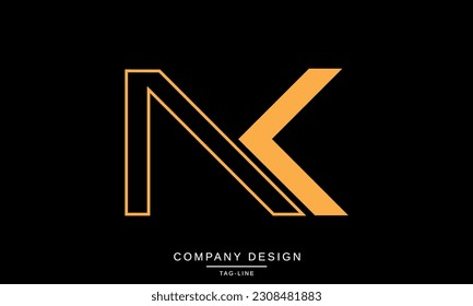 NK, KN, Abstract Letters Logo Monogram