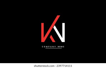 NK, KN Abstract Letters Logo Monogram