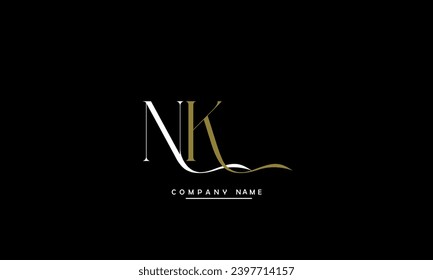 NK, KN Abstract Letters Logo Monogram