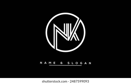 NK, KN Abstrakte Buchstaben Logo Monogramm