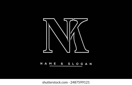 NK, KN Abstrakte Buchstaben Logo Monogramm