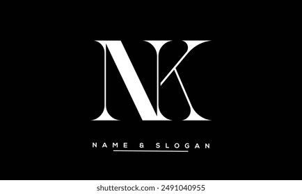 NK, KN Abstrakte Buchstaben Logo Monogramm