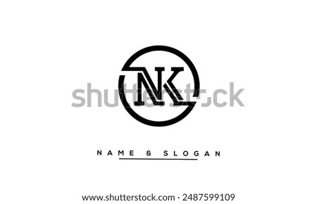 NK, KN Abstract Letters Logo Monogram