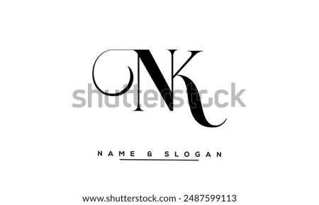 NK, KN Abstract Letters Logo Monogram