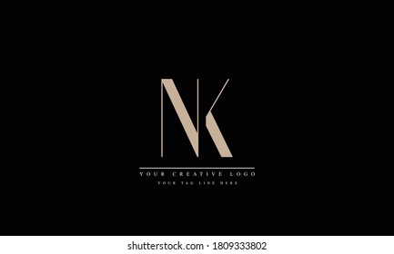 NK KN abstrakte Vektorlogo-Monogramm-Vorlage