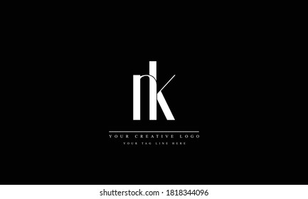 nk kn abstract vector logo monogram template