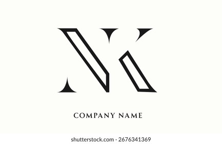 NK, KN Alphabets Letters Logo Monogram (5000x3000 pixels, 300dpi)