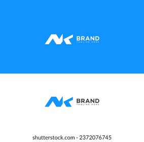 NK, KN letter branding logo