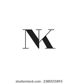 NK, kn letters monogram logo design vector