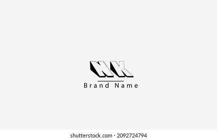 plantilla de monograma del logotipo del vector abstracto de NK KN N K