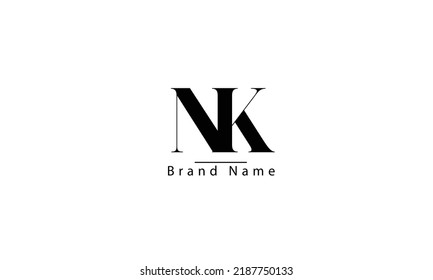 NK KN N K abstract vector logo monogram template