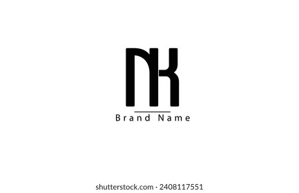 NK KN N K abstract vector logo monogram template
