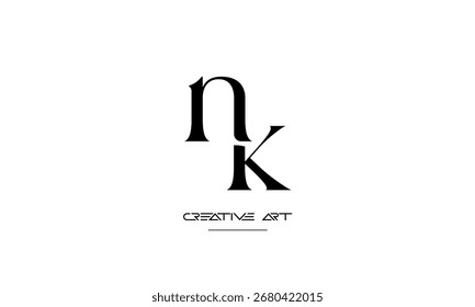 NK, KN, N, K abstract letters logo monogram
