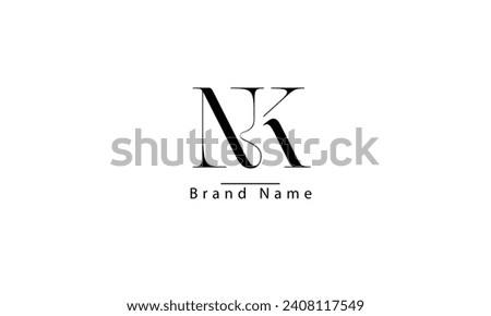 NK KN N K abstract vector logo monogram template
